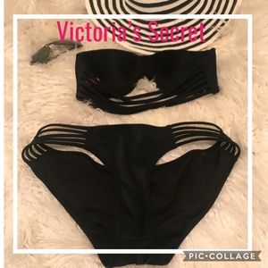 Victoria’s Secret Black Top 32B & Sm Bottoms